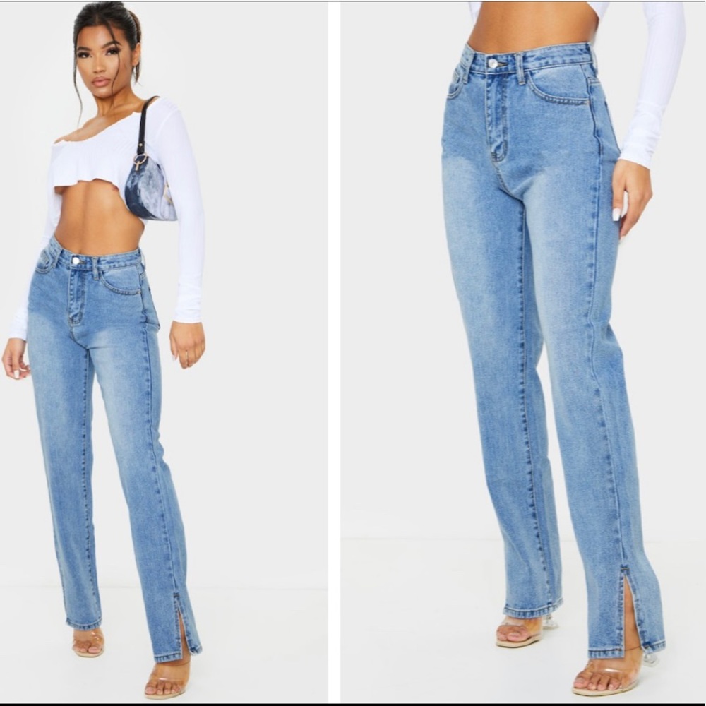 Pretty Little Thing Split Hem Jeans